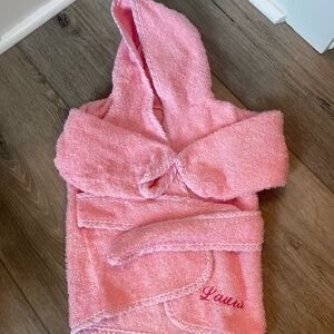 Hooded robe, monogrammed